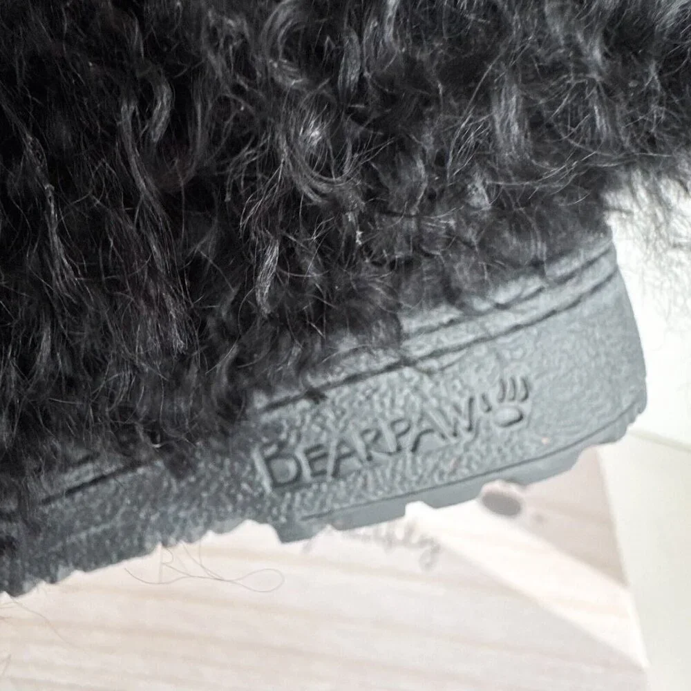 Bearpaw Boetis II Curly Mongolian Lamb  Sheep fur Winter Boots Black 6